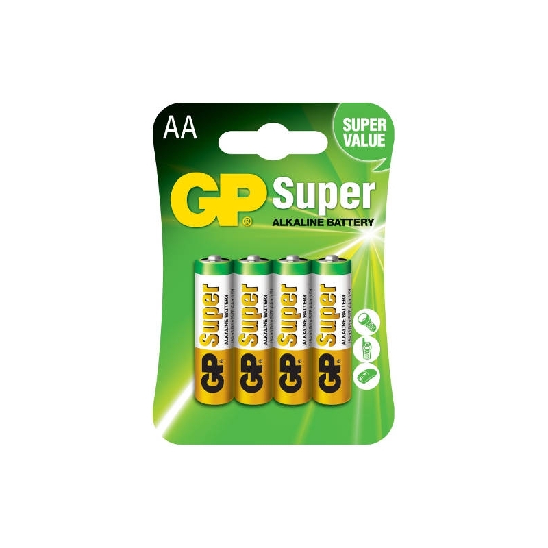 GP Super AA Batterijen alkaline 4 stuks