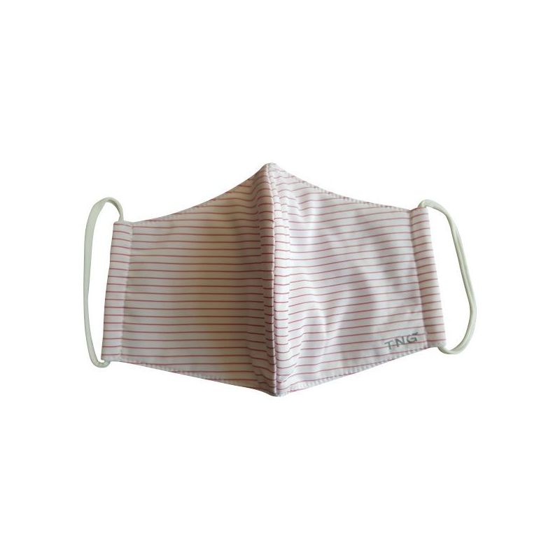 Gezichtsmasker Medium NANO FFP2 afwasbaar wit rood gestreept