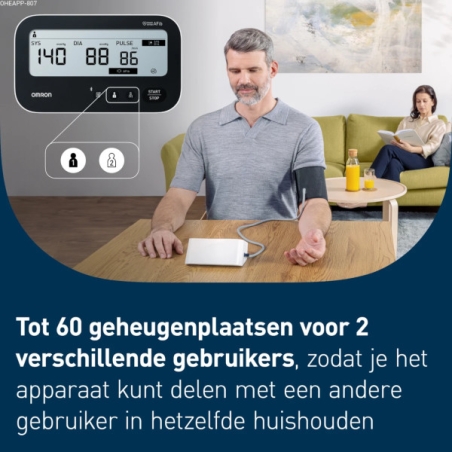 Bloeddrukmeter Omron M4 Connect AFIB geheugen voor twee personen