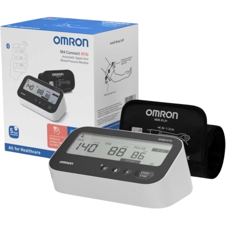 Bloeddrukmeter Omron M4 Connect AFIB met Intelli wrap manchet